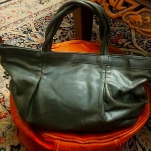 Furla green leather tote bag